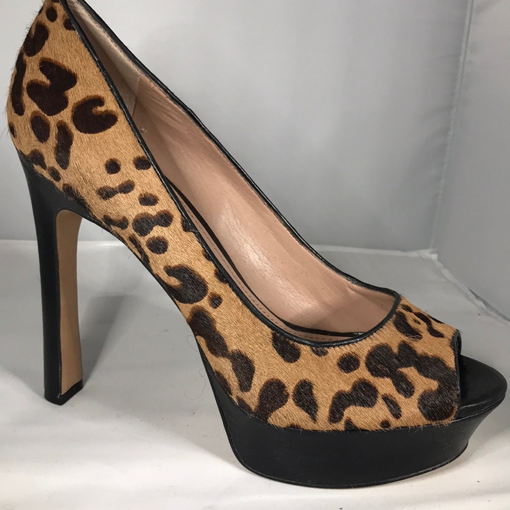 Pony Hair Peep Toe Pump
